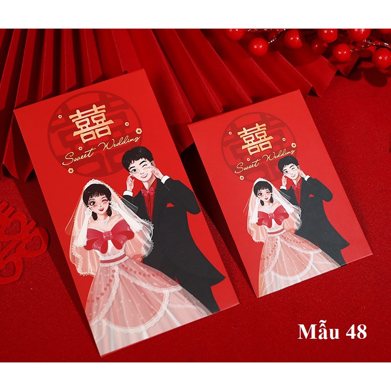 {Mẫu mới} {10 cái} Bao lì xì, phong bì bê tráp bưng quả đám cưới