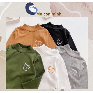 Áo giữ nhiệt thu đông cổ 3 phân thêu gấu cho bé