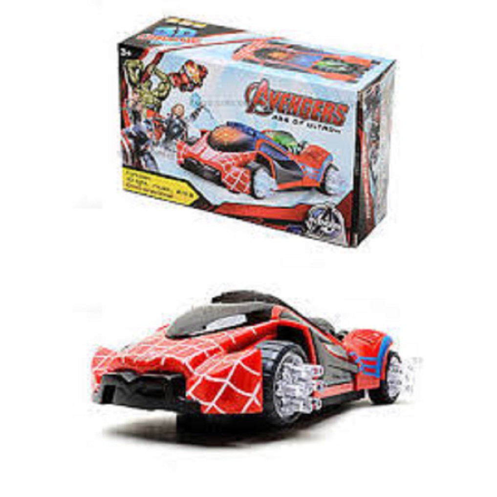Trò chơi xe avenger dùng pin biết đi phát nhạc có đèn, đồ choi ô tô siêu nhân anh hùng dùng pin phát nhạc