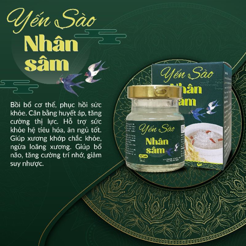 Yến sào nhân sâm 70ml bổ sung dinh dưỡng tăng đề kháng
