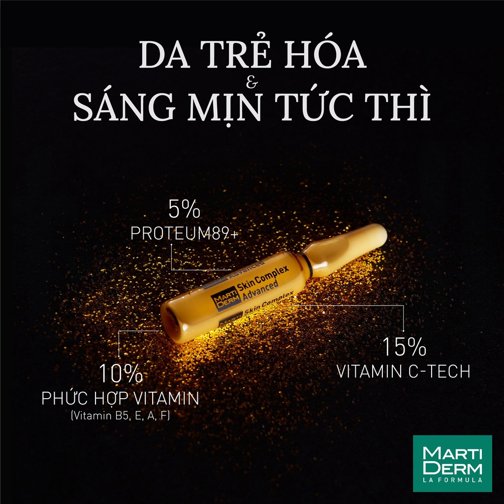 Tinh chất trẻ hóa & làm sáng da MartiDerm Black Diamond skin complex advanced TẶNG bộ sản phẩm Martiderm (Nhập khẩu)