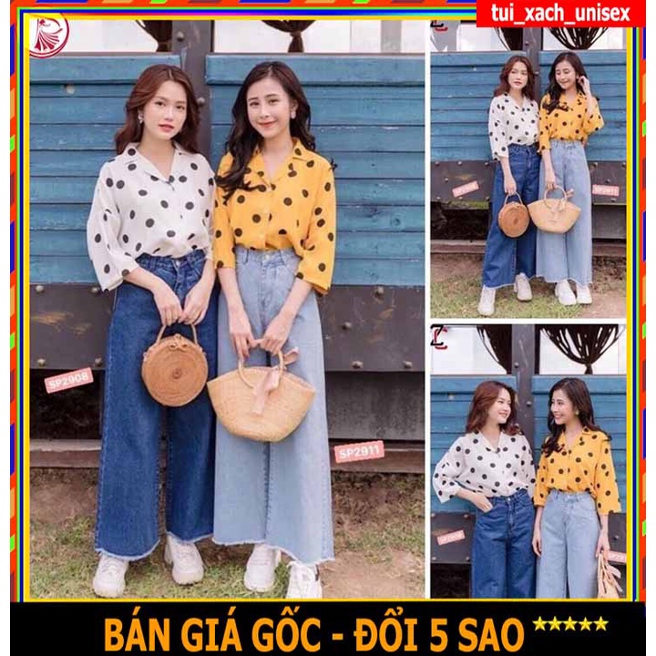 ❤️ HÓT NHẤT NĂM ❤️ Quần Nhung Ống Rộng NỮ EO KIỂU Unisex MÀU Nâu Đen BAGGY SUÔNG