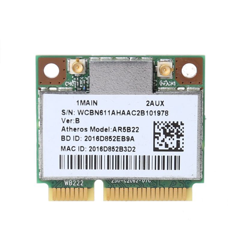 ★Đi♣AR9462 AR5B22 WB222 Half Mini PCIe 300Mbps Bluetooth4.0 WLAN Wifi Thẻ không dây