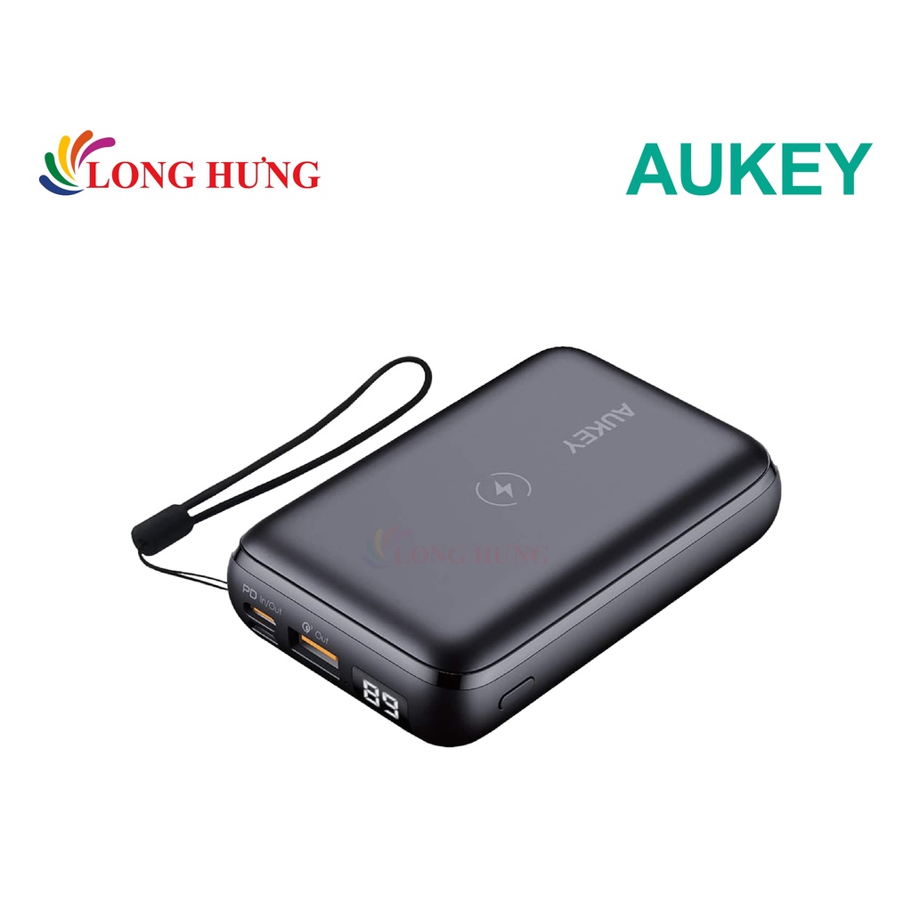 Sạc dự phòng kiêm sạc không dây Aukey Basix Pro Mini PD 20W QC3.0 10000mAh PB-WL01S - Hàng chính hãng