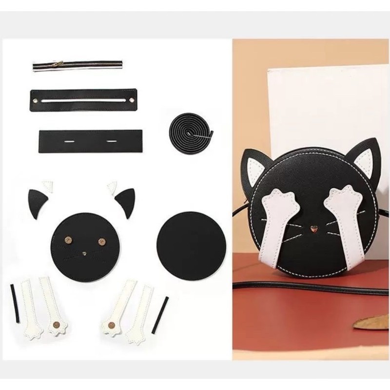 🌿DIY bộ kit tự may túi đeo chéo mèo đáng yêu phong cách ulzzang sinh viên nguyên liệu cắt sẵn đầy đủ quà tặng ý nghĩa