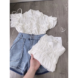 Áo kiểu bèo đính ngọc