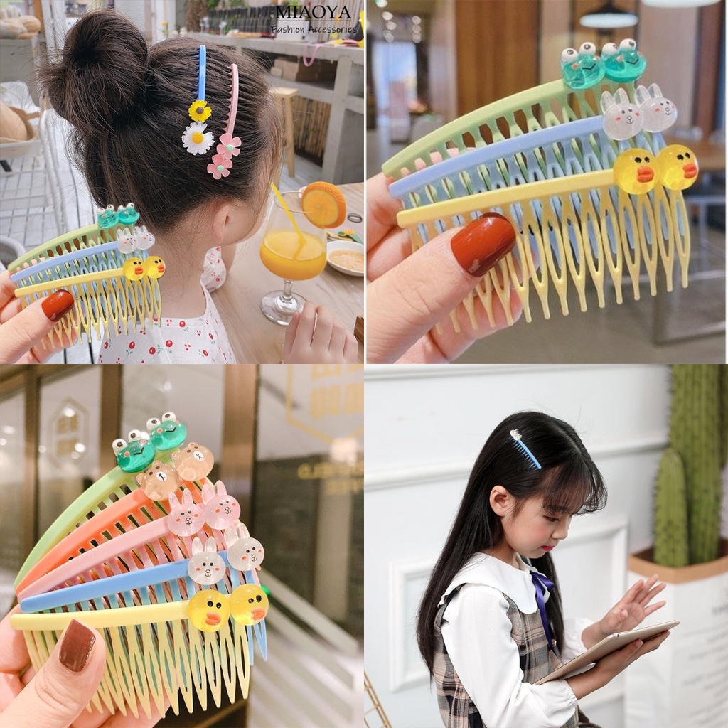 Kẹp Tóc Mái Nhỏ Hình Động Vật Hoạt Hình Dễ Thương Cho Bé Gái Màu Hồng Đậm