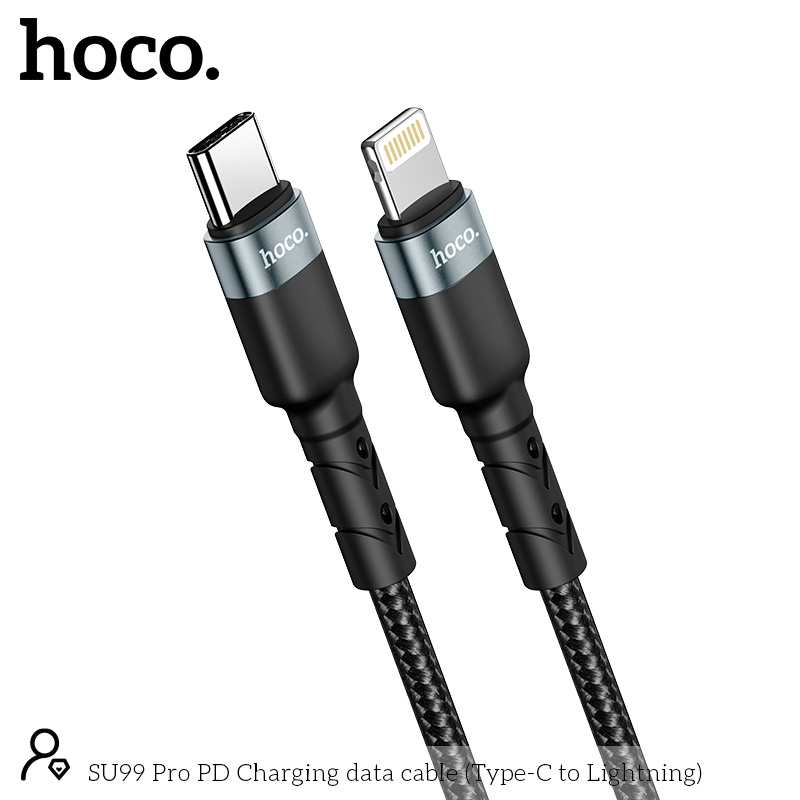 Cáp sạc nhanh Hoco SU99 Pro / PD20W Type-C ra -IP dây truyền tải dữ liệu dài 1m - Chính hãng