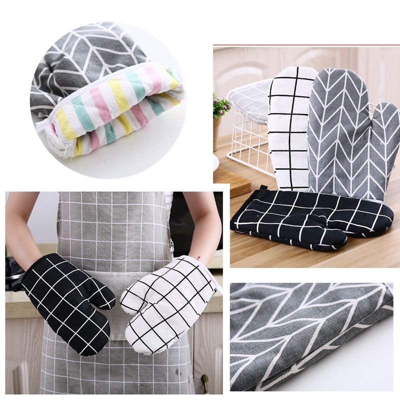 Bao Tay Vải Bông Chống Nóng, Găng Tay Vải 2 Lớp Bưng Bê Đồ Nóng, Nhắc Nồi, Nướng Bánh
