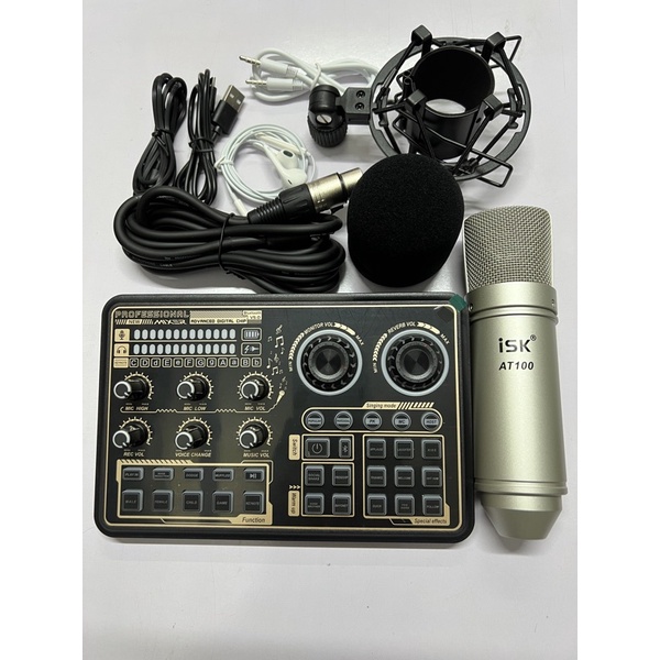 Bộ Mic Hát Livestream Sound Card K600 & Mic ISK AT100. Âm Thanh Cực Hay , Dễ Dàng Lắp Đặt . Bảo Hành 12 Tháng