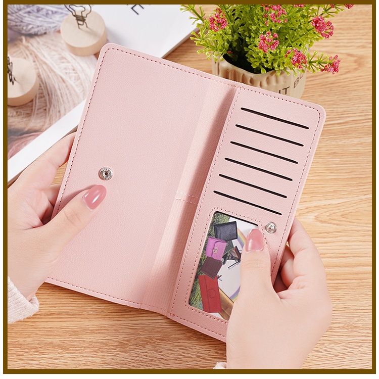 Ví Nữ Dáng Dài Siêu Mỏng Kiểu Dáng Đơn Giản Thời Trang