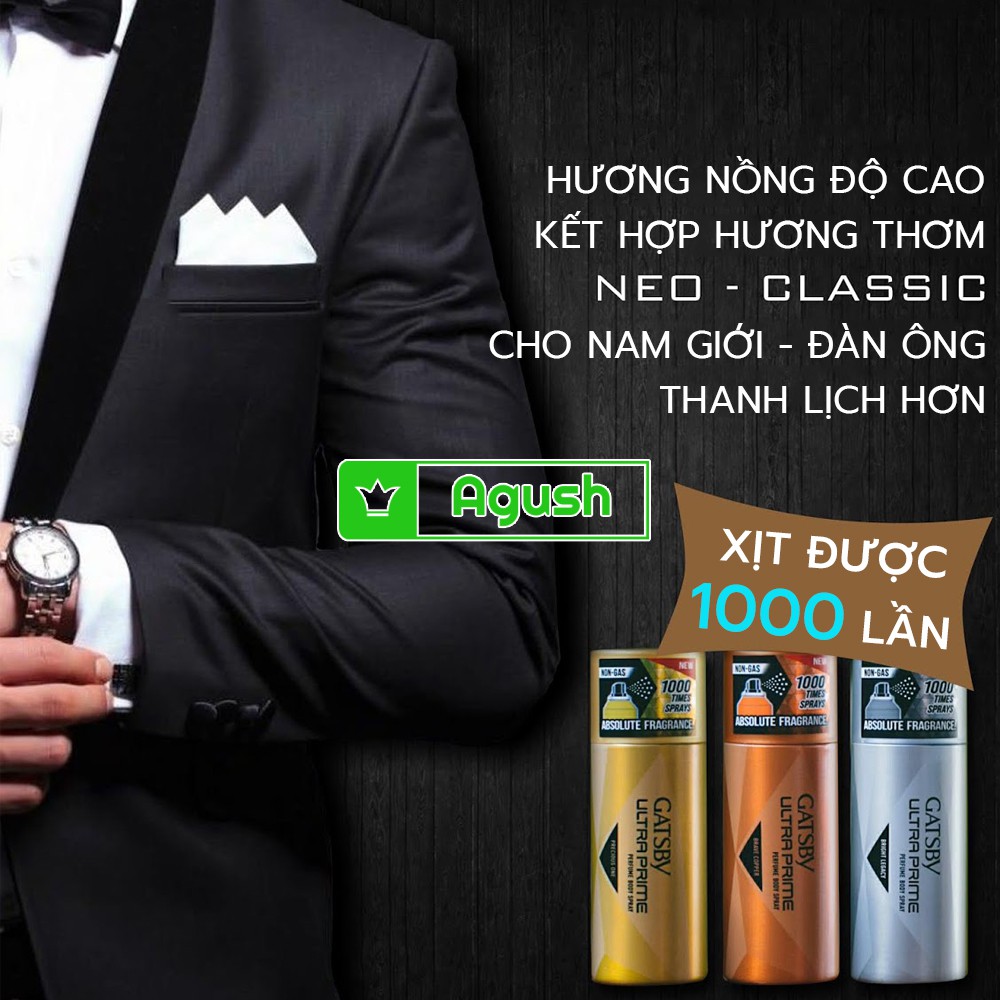 Xịt thơm body mist nam nước hoa chính hãng Ultra Prime Perfume Body Spray Brave Cooper 150ml chai to 150ml lưu hương lâu