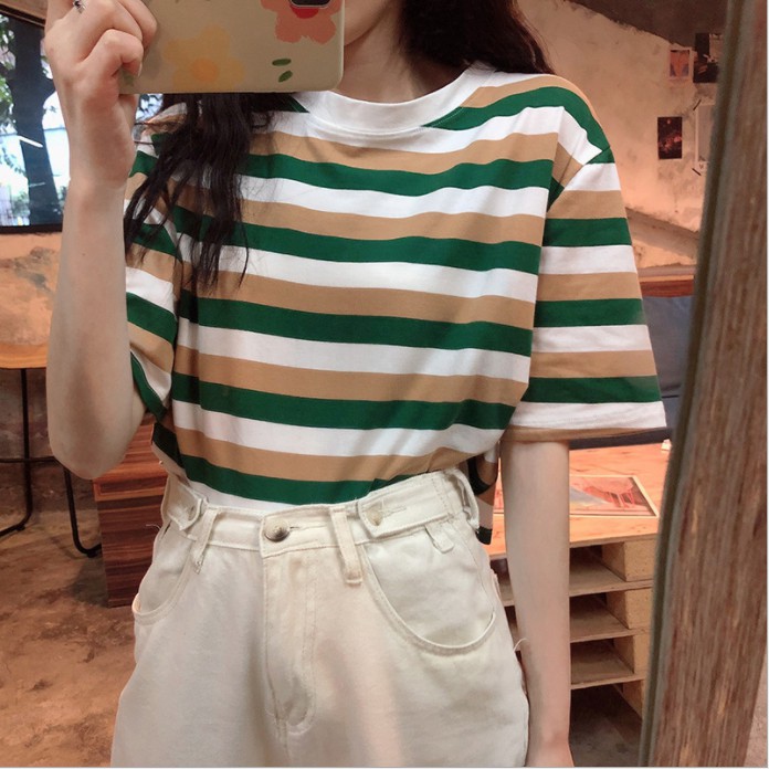 ÁO CROPTOP KẺ TĂM HOT TREND