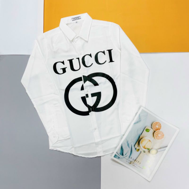 Sơ Mi Dài Tay In Thêu Gucci hàng cao vấp, có video thật