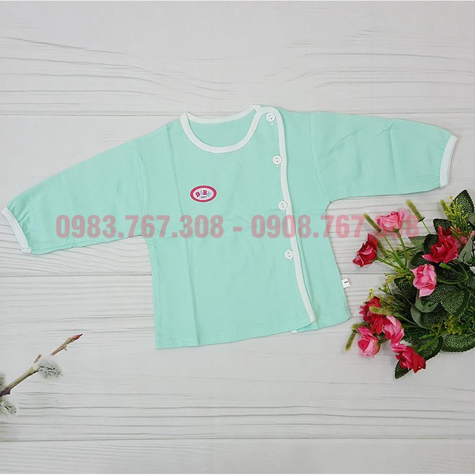 Áo Dài Tay Cotton Baby Color Màu Cho Bé Sơ Sinh (Cúc Cài Lệch) - Hàng Việt Nam