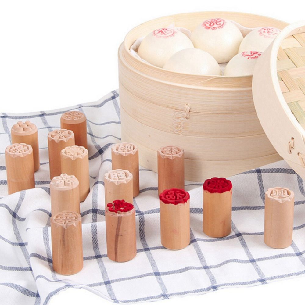 Con dấu bằng gỗ hình vuông dùng làm bánh trung thu đẹp mắt DIY