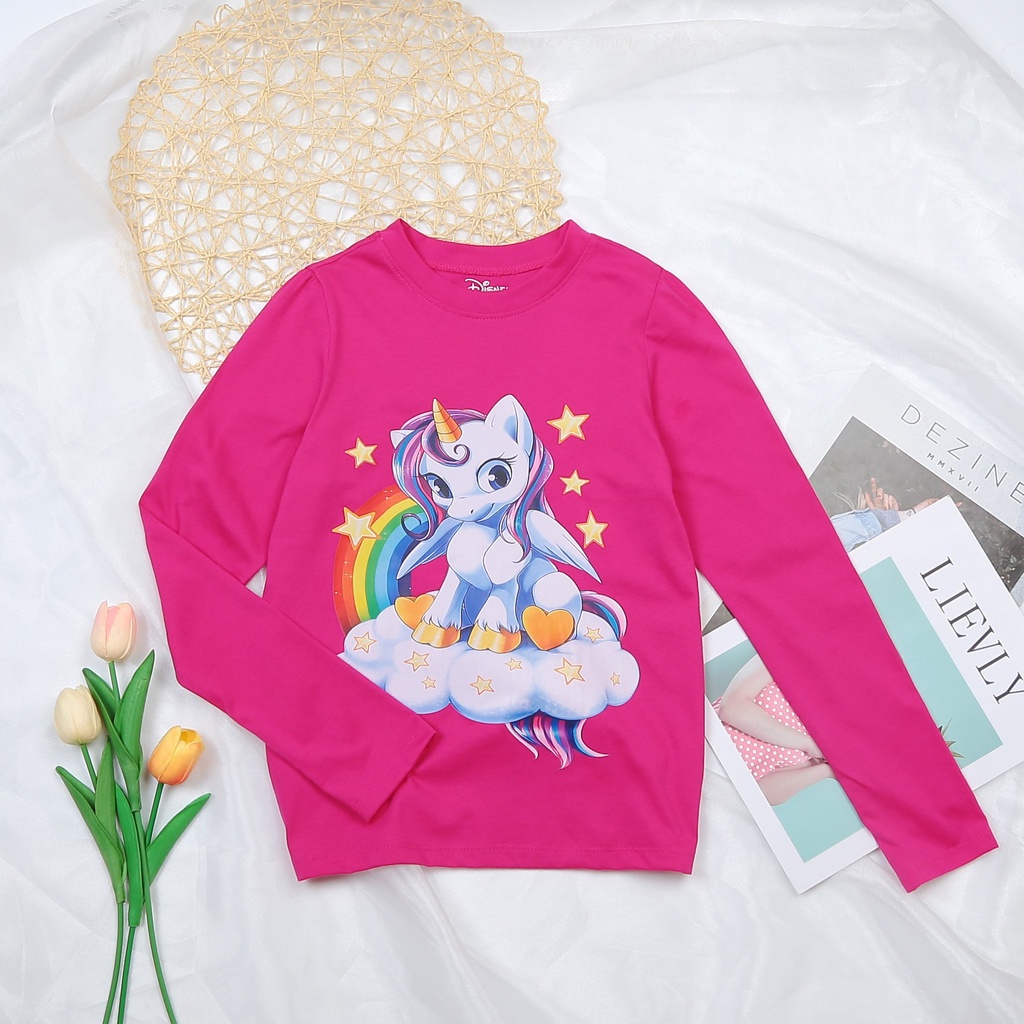 Áo thun bé gái Disney 4-14 tuổi (màu hồng họa tiết ngựa Pony)