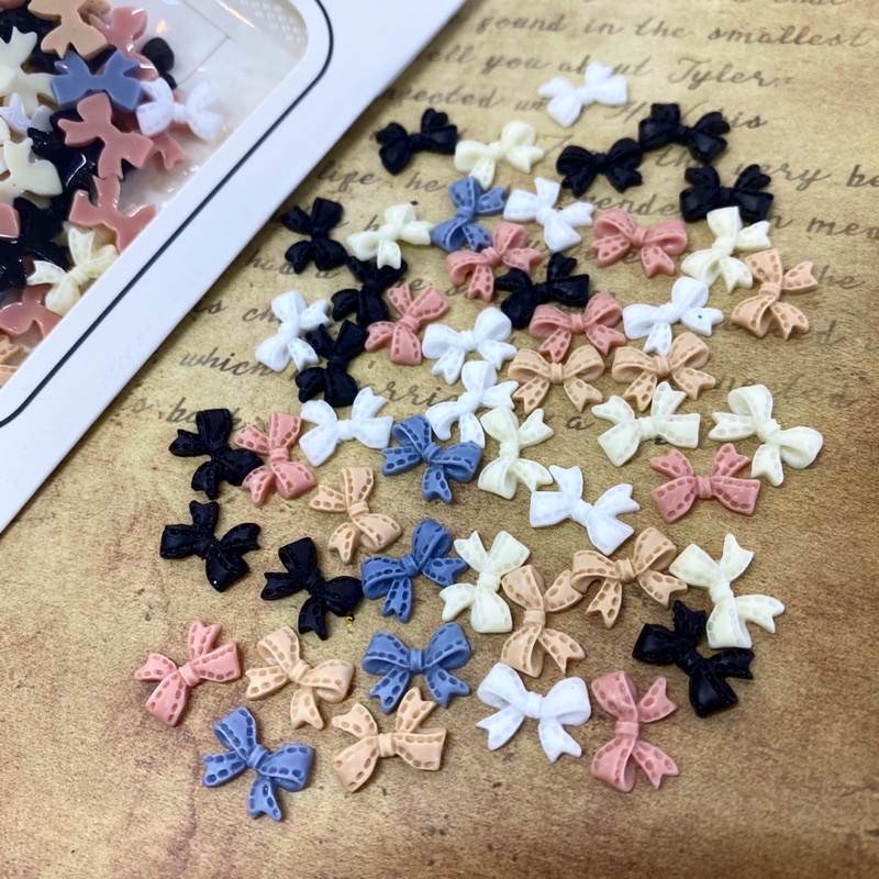 charm nơ mix màu-gói nơ màu trang trí nail ( ib shop chọn mẫu )