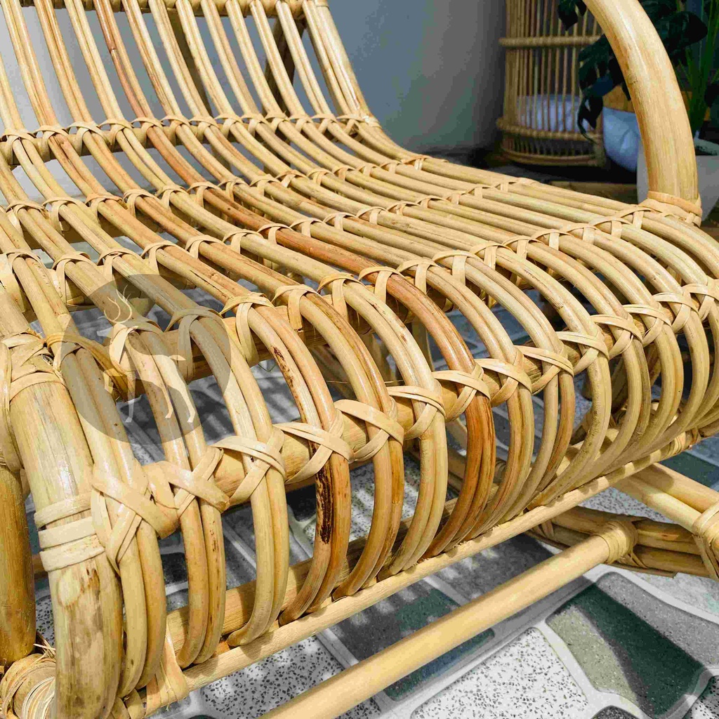 Ghế mây thư giãn bập bênh ngoài trời kèm nệm - Sản phẩm chuẩn kích thước dành cho người lớn đọc sách từ HOME MÂY
