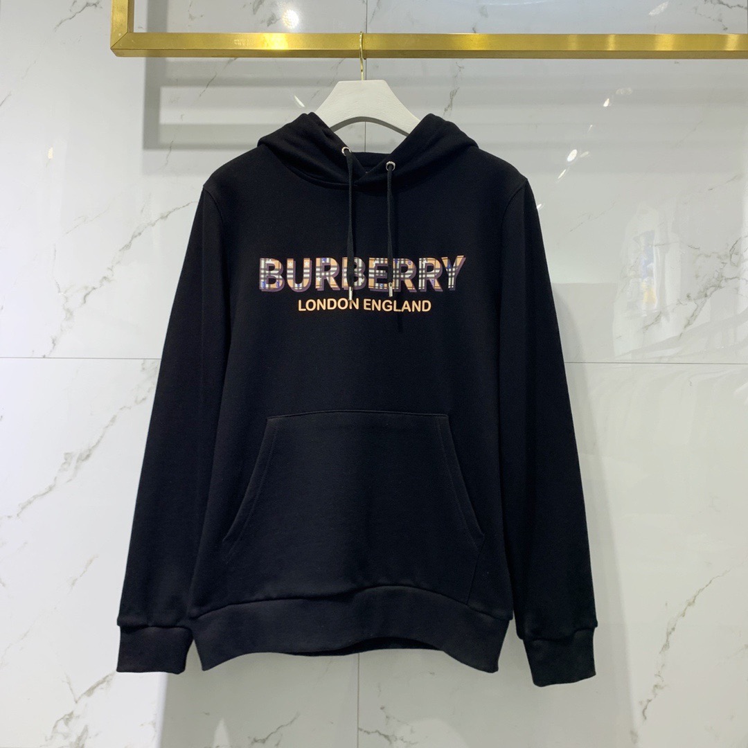 Burberr 2020 autumn and winter new style plaid printed logo letters long-sleeved sweater men's hats pure cotton fabric | BigBuy360 - bigbuy360.vn