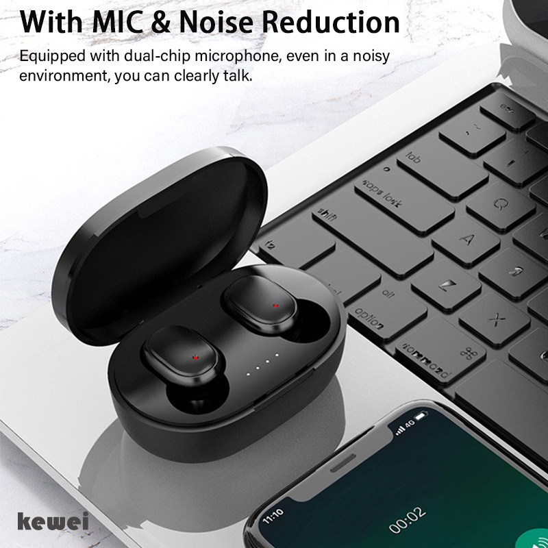 Tai Nghe Nhét Trong TWS A6S Chính Hãng Kết Nối Bluetooth Không Dây Có Micro Loại Bỏ Tiếng Ồn Cho iPhone Xiaomi Redmi Fone Air Pro