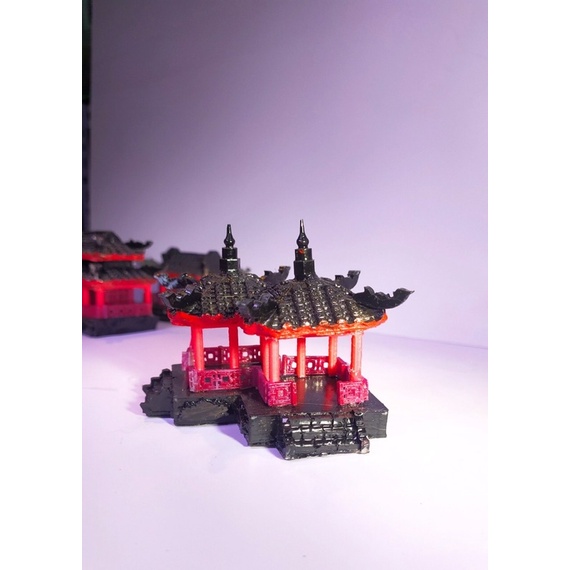 Chòi kép, nhà kép mini - phụ kiện trang trí bể cá, tiểu cảnh, sân vườn, hòn non bộ