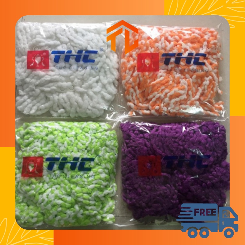 Nùi lau bông lau 360 nhựa PE, sợi cotton