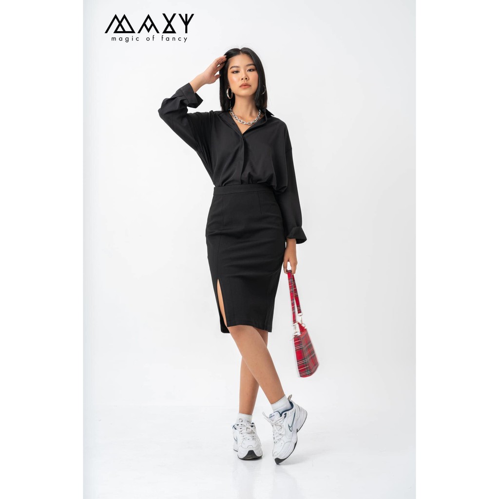 CHÂN VÁY BÚT CHÌ - PENCIL SKIRT -Chân váy chì có xẻ phía trước.