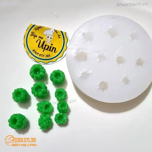 Khuôn silicon mẫu mâm xôi việt quất to nhỏ