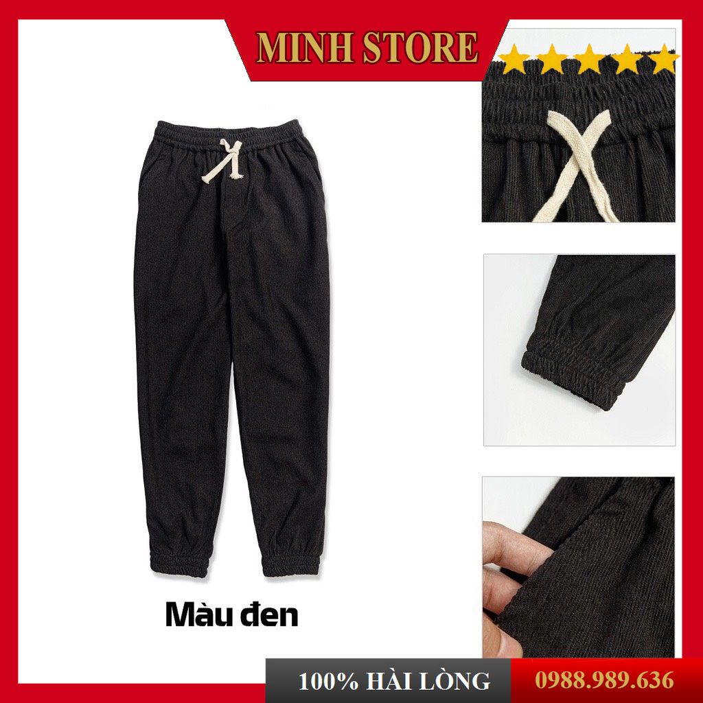 Quần jogger nam nữ chất Nhung tăm co dãn trẻ trung, Jogger unisex thể thao phong cách cá tính JO06 - MS88