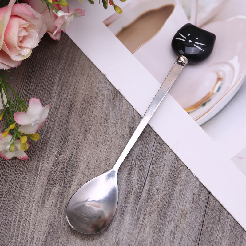 Muỗng cà phê bằng thép không gỉ hình mèo dễ thương