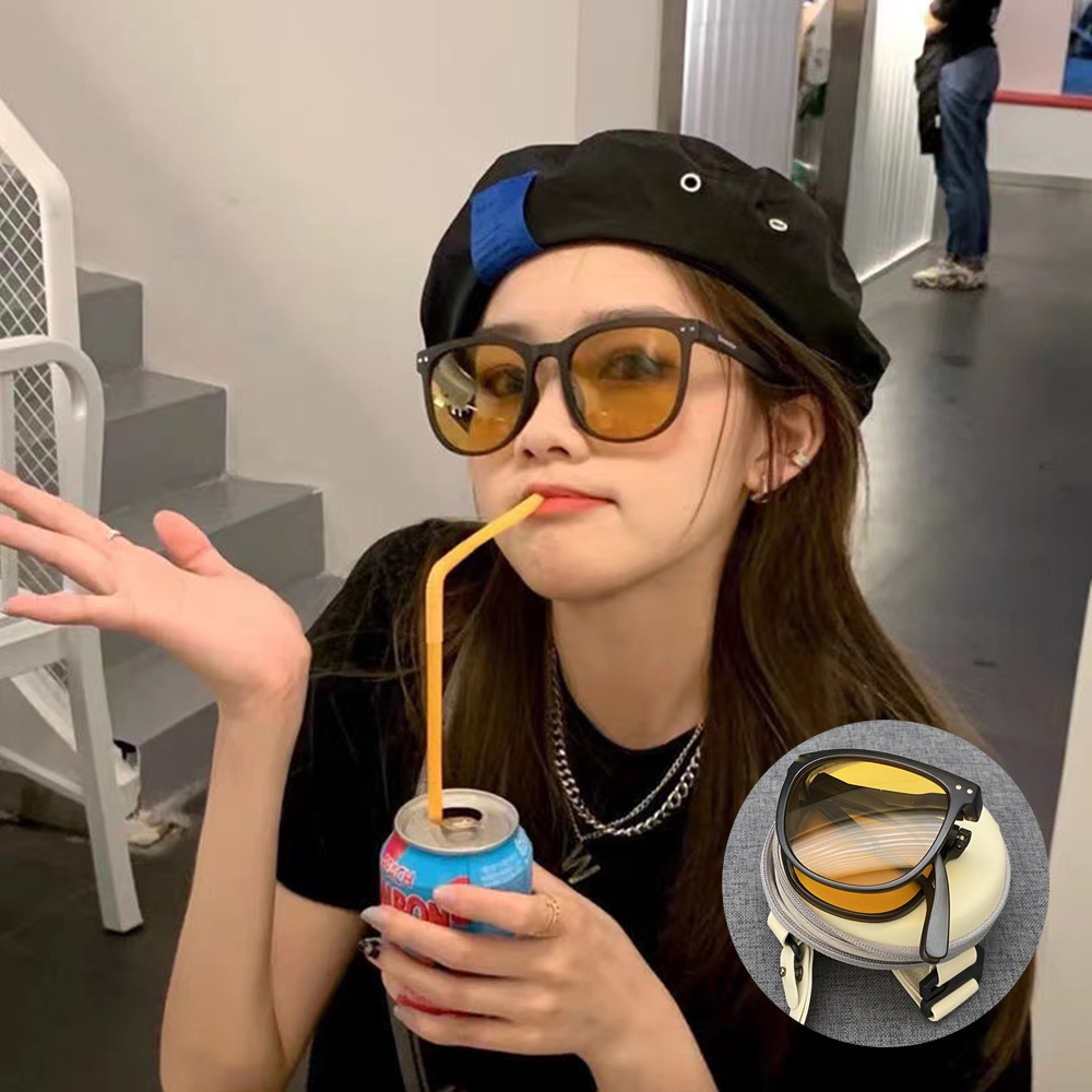 iF YOU Kính mát   phân cực dạng gập phong cách cổ điển Hàn Quốc cho nữ