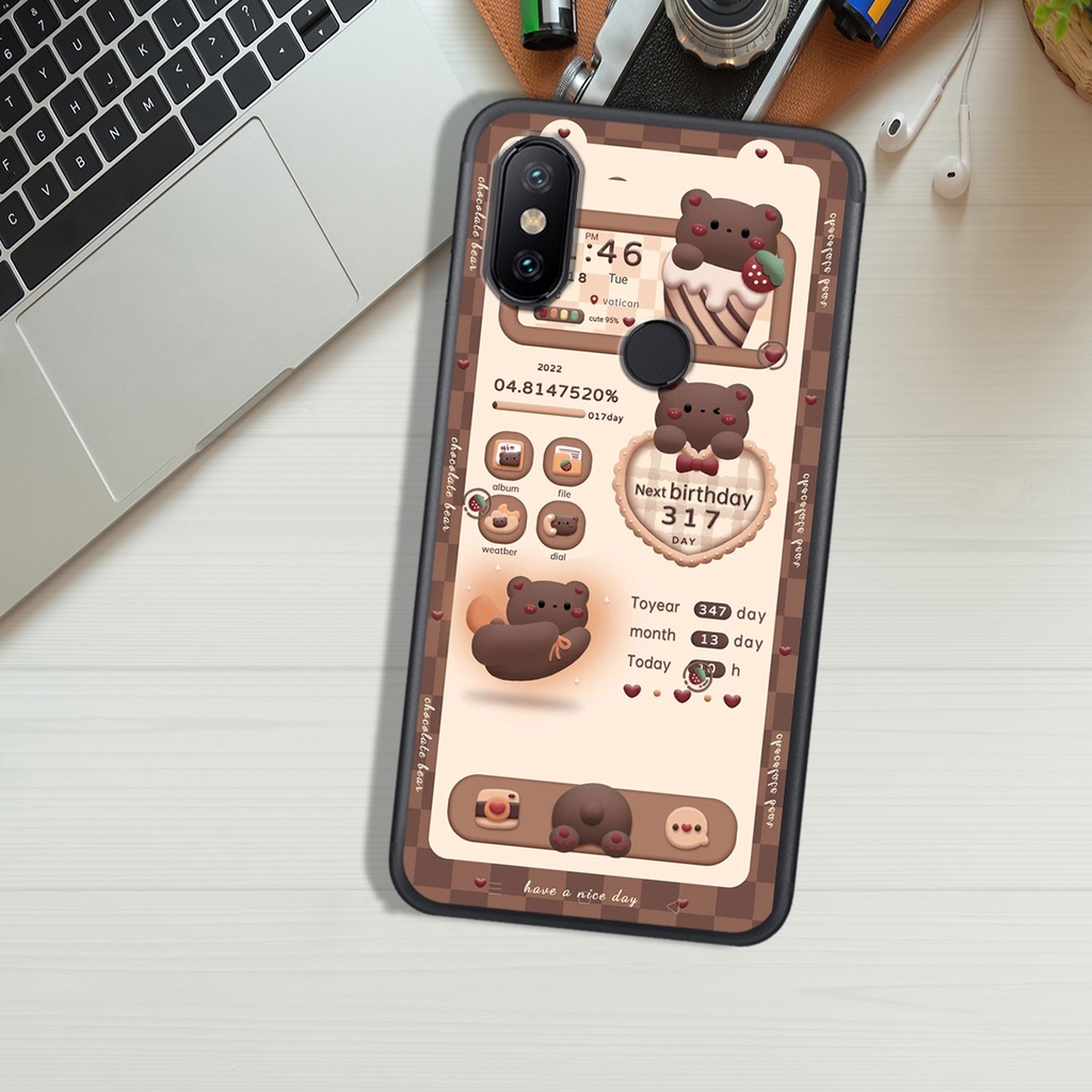 ỐP LƯNG XIAOMI MI 6X/MI A2 - MI A2 LITE - REDMI 6 PRO - REDMI S2 , IN HÌNH GẤU NÂU CHOCOLATE ĐÁNG YÊU.