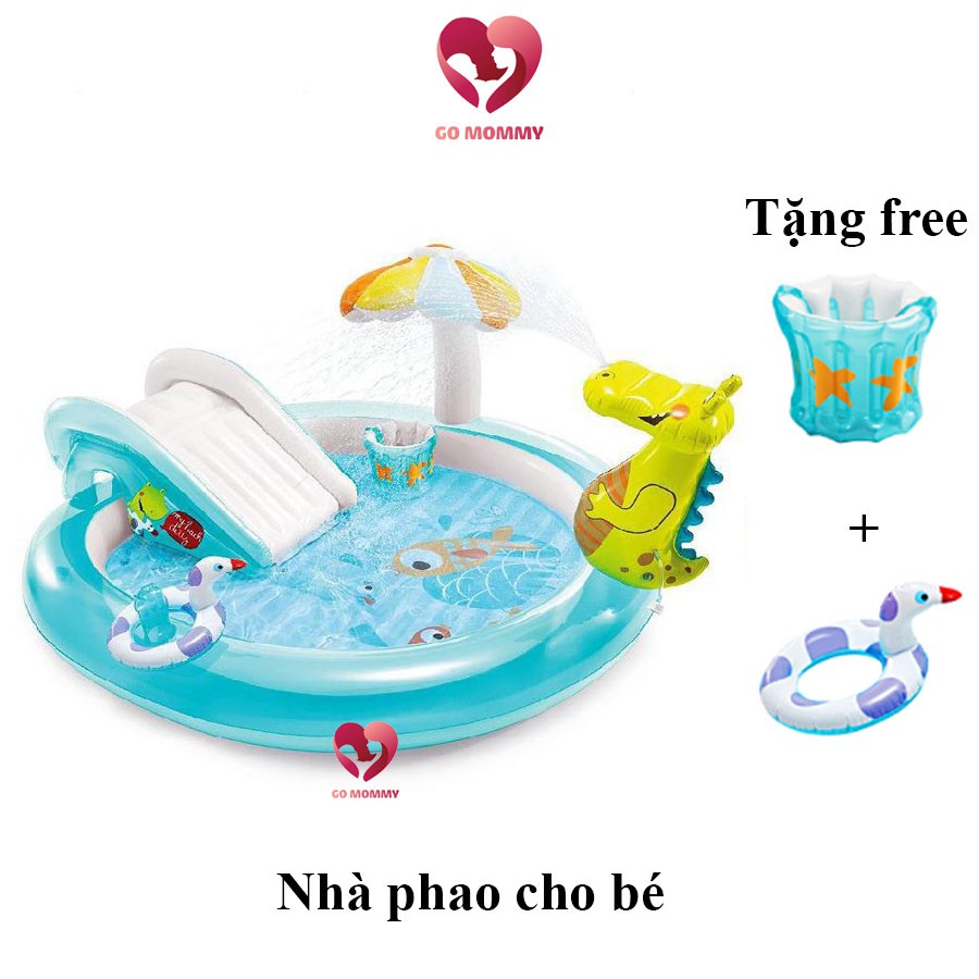 Bể Bơi Phao Cầu Trượt Cho Bé, Hồ Bơi Cho Bé Mẫu Mới 2021 Gomommy Store