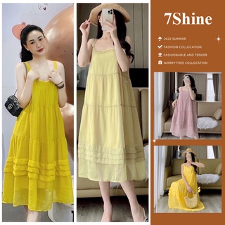 Đầm maxi hai dây bản to dáng suông dài tiểu thư chất tơ mềm siêu xinh, váy 2 dây nữ dáng dài đi biển rẻ đẹp-7shine