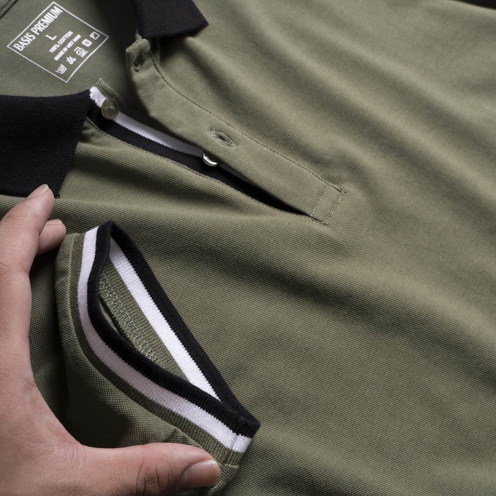 Áo thun Polo nam màu mới trẻ trung, chất liệu cotton cá sấu, form regular Basis APL206 | BigBuy360 - bigbuy360.vn