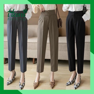 Quần tây công sở, quần baggy nữ 2 khuy dọc cạp lưng cao