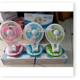 Quạt Tích Điện 5580 Mini Fan 2 In 1 Gấp Gọn