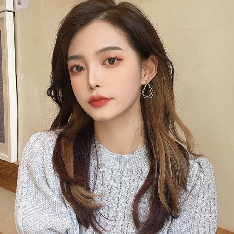 Khuyên Tai C55 Kiểu Bất Đối Xứng Phong Cách Hàn Quốc Trẻ Trung Dành Cho Phụ Nữ