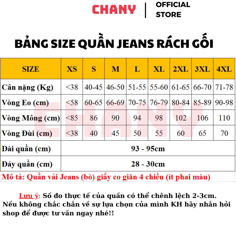 Quần Bò giấy co giãn 4 chiều CHANY Bigsize