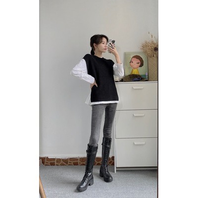 (ẢNH THẬT) BOOTS ĐÙI ĐAI DA BUỘC DÂY ĐẾ 6CM PHONG CÁCH ULZZANG | BigBuy360 - bigbuy360.vn