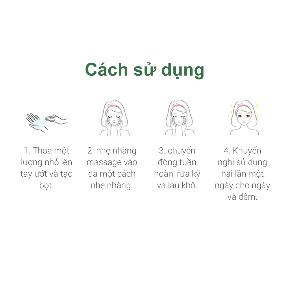 Sữa rửa mặt BREYLEE cải thiện da mụn đầu đen kiềm dầu làm sạch da 100g