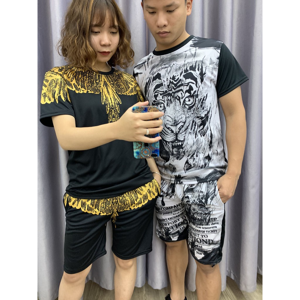 Bộ hè nam_áo thun nam thời trang in hổ trắng | BigBuy360 - bigbuy360.vn