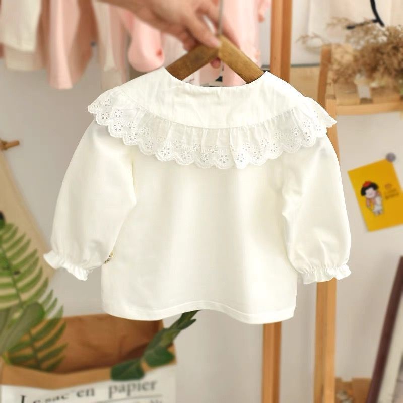 Áo Sơ Mi Trắng Tay Dài Thời Trang Xuân Thu Dành Cho Bé Gái
