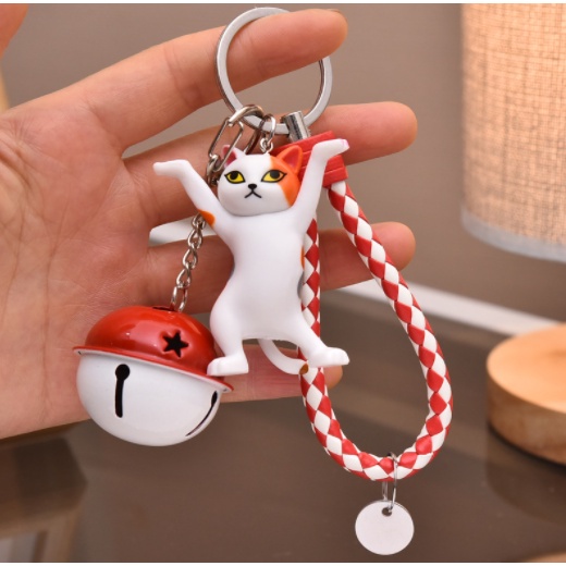 Móc Khoá mèo uốn éo tag MKDT67 móc khoá cute dễ thương