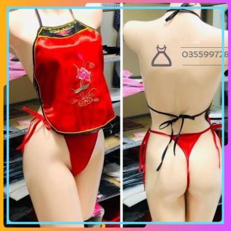 Áo Yếm Ngủ Nữ Thêu Hoa Gợi Cảm, Yếm Ngủ Thôn Nữ Chất Phi Lụa Phong Cách Cổ Trang Cosplay Sexy - Y600 | BigBuy360 - bigbuy360.vn