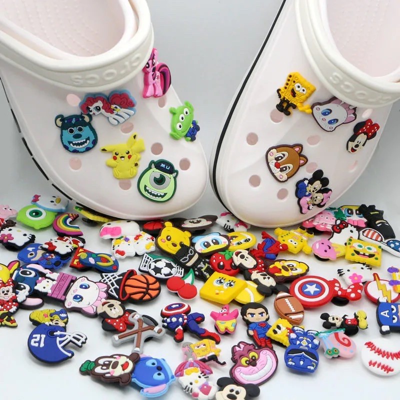 [Geeksneaker] Nút cài Sticker Jibbitz 2D gắn trang trí dép crocs,sục duet -  Trộn nhiều mẫu