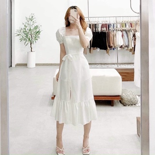 Đầm đuôi cá cổ vuông 2 màu (kèm hình thật)