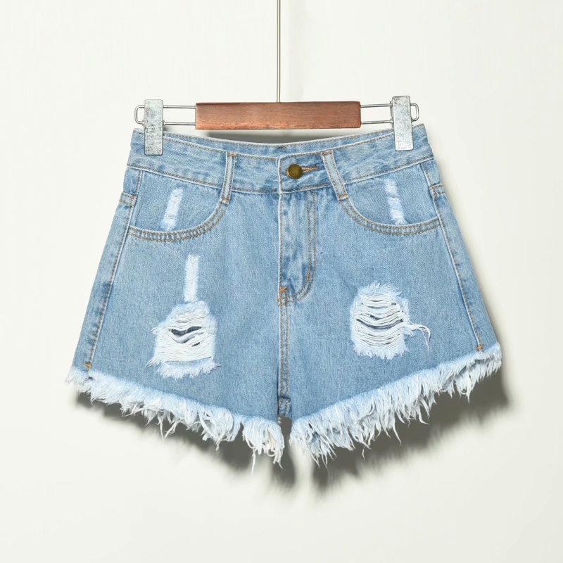 Quần Short Denim Lưng Cao Oversize Theo Phong Cách Mới