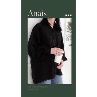 SƠ MI DÀI TAY OVERSIZED ANAIS (BLACK) - Designed by HerClassy